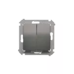 Simon 54 WMDL-06120x-048 Łącznik schodowy podwójny z podświetleniem bez piktogramu (moduł) 10AX, 250V~, zaciski śrubowe; antracyt