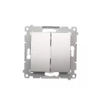 Simon 54 WMDL-07020x-043 Łącznik krzyżowy podwójny bez piktogramu (moduł) 10AX, 250V~, szybkozłącza; srebrny mat