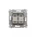 Simon 54 WMDL-07020x-044 Łącznik krzyżowy podwójny bez piktogramu (moduł) 10AX, 250V~, szybkozłącza; złoty mat