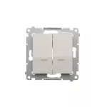 Simon 54 WMDL-07120x-011 Łącznik krzyżowy podwójny z podświetleniem bez piktogramu (moduł) 10AX, 250V~, szybkozłącza; biały