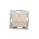 Simon 54 WMDL-07120x-041 Łącznik krzyżowy podwójny z podświetleniem bez piktogramu (moduł) 10AX, 250V~, szybkozłącza; kremowy