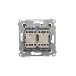 Simon 54 WMDL-07120x-046 Łącznik krzyżowy podwójny z podświetleniem bez piktogramu (moduł) 10AX, 250V~, szybkozłącza; brąz mat