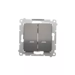 Simon 54 WMDL-07120x-048 Łącznik krzyżowy podwójny z podświetleniem bez piktogramu (moduł) 10AX, 250V~, szybkozłącza; antracyt