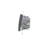 Simon 54 WMDL-07120x-048 Łącznik krzyżowy podwójny z podświetleniem bez piktogramu (moduł) 10AX, 250V~, szybkozłącza; antracyt