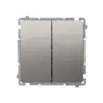 Simon Basic WMUL-0613xx-H011 Łącznik schodowy podwójny z podświetleniem LED bez piktogramu (moduł) 10AX, 250V~, zaciski śrubowe; satynowy