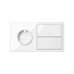Simon 100 W100-10020204x-130 Panel 2-krotny: gniazdo Schuko + 2 klawisze; biały