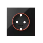 Simon 100 W100-10000037x-138 Pokrywa do gniazda schuko z czerwonym pierścieniem; czarny