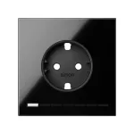 Simon 100 W100-10021108x-138 Panel 1-krotny: iO, gniazdo z uziemieniem schuko; czarny