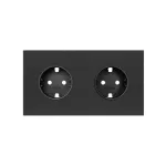 Simon 100 W100-10020202x-238 Panel 2-krotny: 2 gniazda Schuko; czarny mat