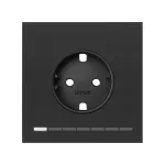 Simon 100 W100-10021108x-238 Panel 1-krotny: iO, gniazdo z uziemieniem schuko; czarny mat