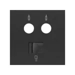 Simon 100 W100-10000072x-238 Pokrywa gniazda antenowego R/TV-SAT + komputerowe RJ45 kat.6; czarny mat