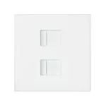 Simon 100 W100-10000006x-230 Pokrywa do gniazda komputerowego 2x (mechanizm); biały mat