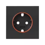 Simon 100 W100-10000037x-238 Pokrywa do gniazda schuko z czerwonym pierścieniem; czarny mat