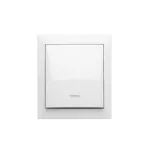 Simon Aquaclick WA-CW1Lxxx-xx-11xx Łącznik jednobiegunowy natynkowy z podświetleniem, IP44, 10AX, 250V~, zaciski śrubowe; biały