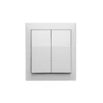 Simon Aquaclick WA-CW6xx-2x-x-11xx Łącznik schodowy natynkowy podwójny bez piktogramu, IP44, 10AX, 250V~, zaciski śrubowe; biały