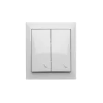 Simon Aquaclick WA-CW6Lxxx-2x-11xx Łącznik schodowy natynkowy podwójny z podświetleniem, IP44, 10AX, 250V~, zaciski śrubowe; biały