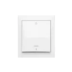 Simon Aquaclick WA-CW2Lxxx-xx-11xx Łącznik dwubiegunowy natynkowy z podświetleniem, IP44, 10AX, 250V~, zaciski śrubowe; biały