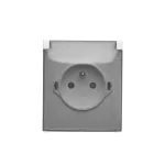 Simon Aquaclick WA-CGZ1CZx-xx-11Ax Gniazdo wtyczkowe natynkowe, pojedyncze z uziemieniem, klapka transparentna z przesłonami torów prądowych, IP44, 16A, 250V~, szybkozłącza; biały