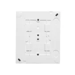 Simon Aquaclick WA-CGZ4Zxx-xx-11Ax Gniazdo wtyczkowe natynkowe, 4-krotne z uziemieniem, klapka transparentna z przesłonami torów prądowych, IP44, Σ16A, 250V~, zaciski śrubowe; biały