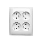 Simon Aquaclick WA-CGZN4xx-xx-11xx Gniazdo wtyczkowe natynkowe, 4-krotne z uziemieniem, IP20, 16A, 250V~, zaciski śrubowe; biały