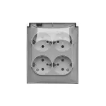 Simon Aquaclick WA-CGSZ4CZ-xx-11Ax Gniazdo wtyczkowe natynkowe, Schuko, 4-krotne, klapka transparentna, z przesłonami, IP44, 16A, 250V~, szybkozłącza; biały