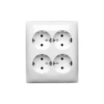 Simon Aquaclick WA-CGSZN4CZ-x-11xx Gniazdo wtyczkowe natynkowe, Schuko, 4-krotne, z przesłonami torów prądowych, IP20, 16A, 250V~, szybkozłącza; biały