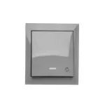 Simon Aquaclick WA-CS1Lxxx-xx-16xx Przycisk światło natynkowy z podświetleniem, IP44, 10AX, 250V~, zaciski śrubowe; szary