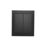 Simon Aquaclick WA-CW6xx-2x-x-49xx Łącznik schodowy natynkowy podwójny bez piktogramu, IP44, 10AX, 250V~, zaciski śrubowe; czarny