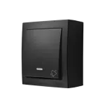 Simon Aquaclick WA-CD1Lxxx-xx-49xx Przycisk dzwonek natynkowy z podświetleniem, IP44, 10AX, 250V~, zaciski śrubowe; czarny