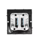 Simon Basic WMUL-0H1xx2-Y011 Łącznik hotelowy podwójny z podświetleniem, Imax 2×10 (2) A; czarny