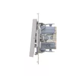 Simon 55 WMDA-20xxxx-143 Przycisk „światło” z podświetleniem LED (moduł) 10 AX, 250 V~, szybkozłącza; Aluminium mat