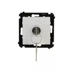 Simon 55 WMDL-0K011x-143 Łącznik na kluczyk jednobiegunowy (moduł) 2 pozycyjny „0-I” styk N/O, 5 A, 250 V~; Aluminium mat