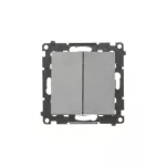 Simon 55 WMDL-050X23-116 Łącznik jednobiegunowy + przycisk zwierny – 2 klawisze (moduł) 16 AX, 250 V~, zaciski gwintowe; Grafitowy mat
