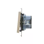 Simon 55 WMDL-050X23-144 Łącznik jednobiegunowy + przycisk zwierny – 2 klawisze (moduł) 16 AX, 250 V~, zaciski gwintowe; Szampański mat