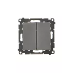 Simon 55 WMDL-050X23-149 Łącznik jednobiegunowy + przycisk zwierny – 2 klawisze (moduł) 16 AX, 250 V~, zaciski gwintowe; Czarny mat