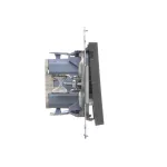 Simon 55 WMDL-0P1xx4-116 Łącznik dwubiegunowy (moduł) 10 AX, 250 V~, szybkozłącza; Grafitowy mat