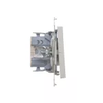 Simon 55 WMDL-0P1xx4-143 Łącznik dwubiegunowy (moduł) 10 AX, 250 V~, szybkozłącza; Aluminium mat