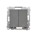 Simon 55 WMDL-TW22A-116 Łącznik dwubiegunowy podwójny (moduł) 16 AX, 250 V~, szybkozłącza; Grafitowy mat