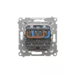 Simon 55 WMDL-TW22A-143 Łącznik dwubiegunowy podwójny (moduł) 16 AX, 250 V~, szybkozłącza; Aluminium mat