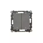 Simon 55 WMDL-TW22A-149 Łącznik dwubiegunowy podwójny (moduł) 16 AX, 250 V~, szybkozłącza; Czarny mat