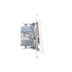 Simon 55 WMDL-0P1xx5-111 Łącznik dwubiegunowy z podświetleniem LED (moduł) 10 AX, 250 V~, szybkozłącza; Biały mat