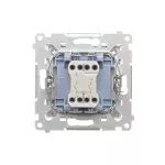 Simon 55 WMDL-0P1xx5-111 Łącznik dwubiegunowy z podświetleniem LED (moduł) 10 AX, 250 V~, szybkozłącza; Biały mat