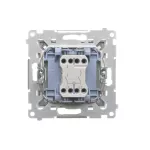 Simon 55 WMDL-0P1xx5-114 Łącznik dwubiegunowy z podświetleniem LED (moduł) 10 AX, 250 V~, szybkozłącza; Jasnoszary mat