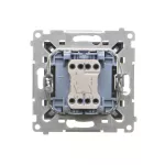 Simon 55 WMDL-0P1xx5-116 Łącznik dwubiegunowy z podświetleniem LED (moduł) 10 AX, 250 V~, szybkozłącza; Grafitowy mat