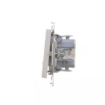 Simon 55 WMDL-0P1xx5-143 Łącznik dwubiegunowy z podświetleniem LED (moduł) 10 AX, 250 V~, szybkozłącza; Aluminium mat