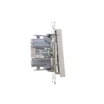 Simon 55 WMDL-0P1xx5-143 Łącznik dwubiegunowy z podświetleniem LED (moduł) 10 AX, 250 V~, szybkozłącza; Aluminium mat