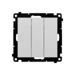 Simon 55 WMDL-031xx4-0143 Łącznik potrójny z podświetleniem LED (moduł) 10 AX, 250 V~, szybkozłącza; Aluminium mat