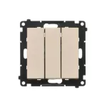 Simon 55 WMDL-031xx4-0144 Łącznik potrójny z podświetleniem LED (moduł) 10 AX, 250 V~, szybkozłącza; Szampański mat