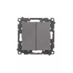 Simon 55 WMDL-TW6-2-149 Łącznik schodowy podwójny (moduł) 10 AX, 250 V~, szybkozłącza; Czarny mat