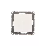 Simon 55 WMDL-TW6-2X-111 Łącznik schodowy podwójny bez piktogramu (moduł) 10 AX, 250 V~, szybkozłącza; Biały mat